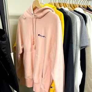 Champion pink hoodie sweatshirt reverse weave